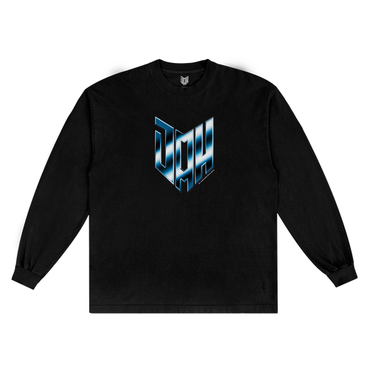Chrome Logo Long-Sleeve Tee (Black)