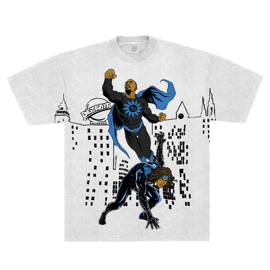 Superheroes Tee (Ash) collab with Saint Brown