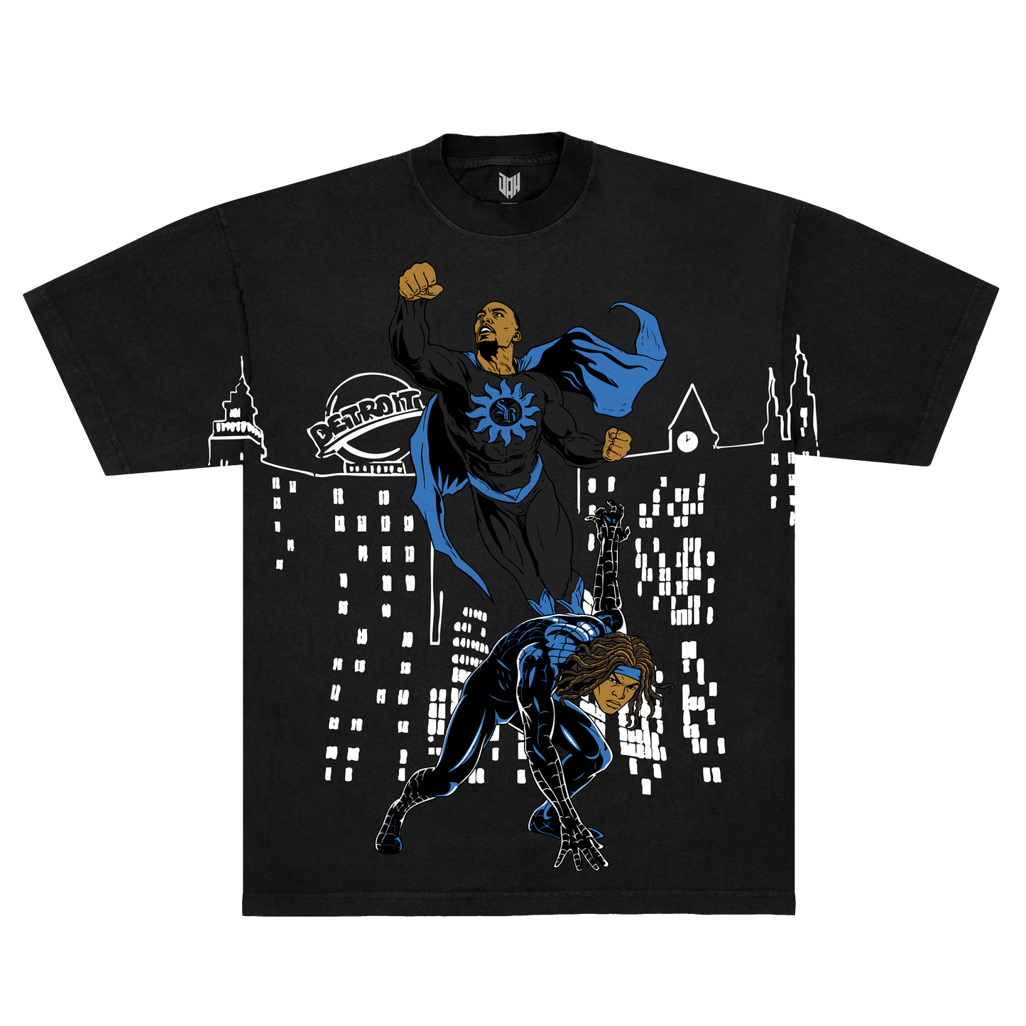 Superheroes Tee (Black) collab with Saint Brown