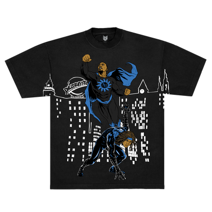 Superheroes Tee (Black) collab with Saint Brown